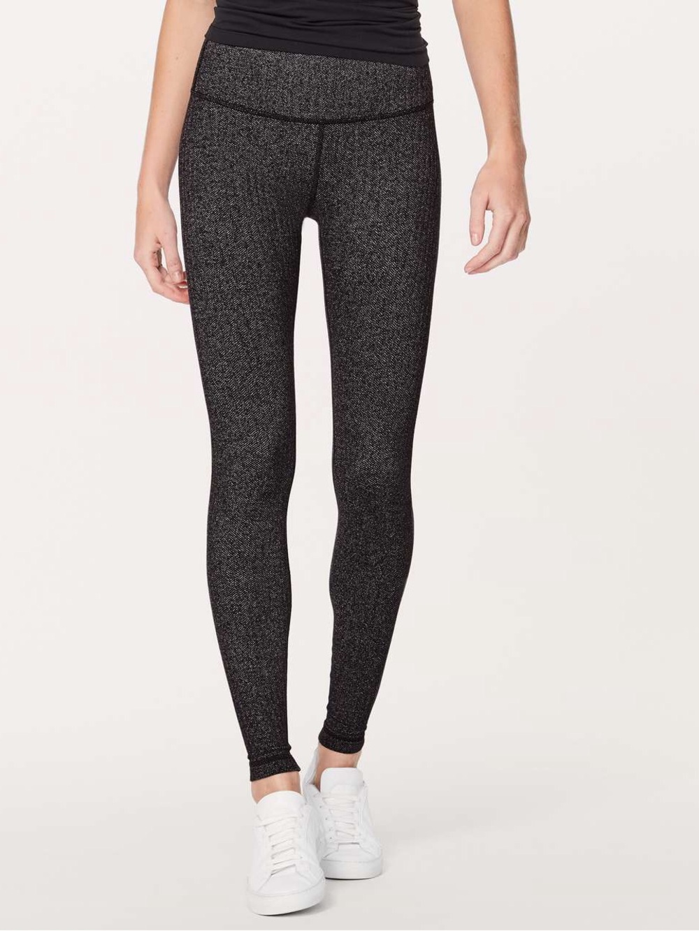 Lululemon Wunder Under Hi-Rise Tight *28" Heathered Herringbone Black